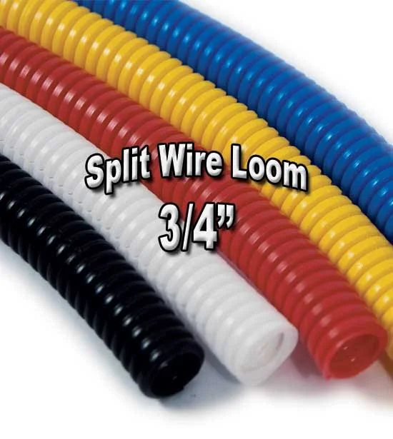 3/4x22 White Split Wire Loom Flex-Guard Convoluted Tubing - 100ft 4307-9C