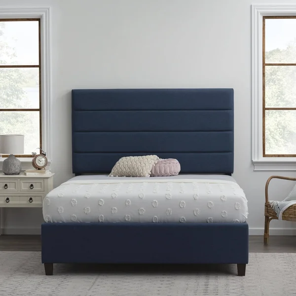 Brookside Upholstered Horizontal Channel Bed - Beige - California King