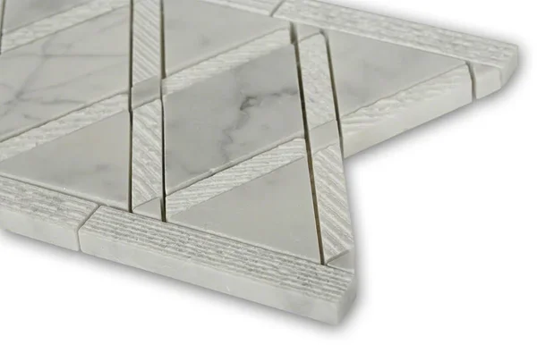Grand 6x22 x 12x22 Marble Border Tile in Textured White Carrara Ivy Hill Tile