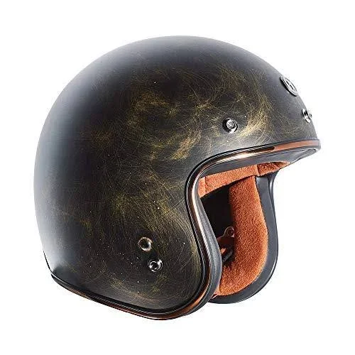 Torc Helmet T50 Route 66 3/4 Flat Black Flag - X-Small