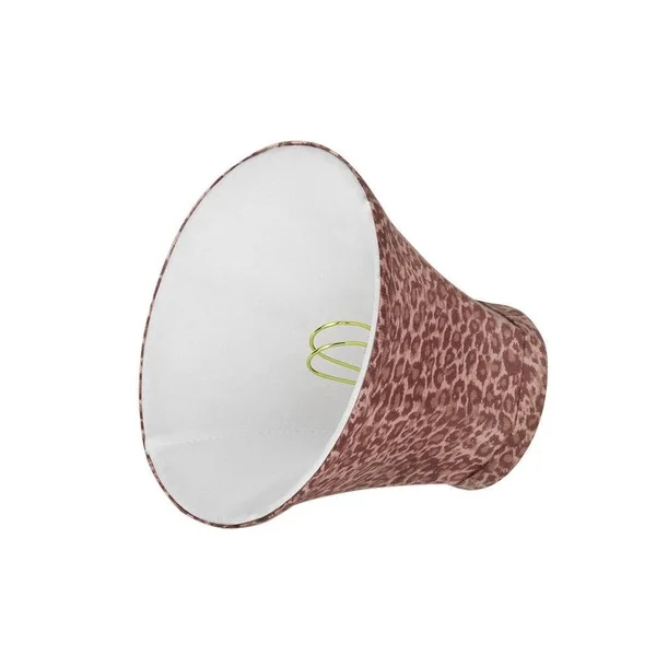 Aspen Creative 30068-6 Small Bell Shape Chandelier Clip-On Lamp Shade Set (6 Pack), Transitional Design in Red Leopard Pattern