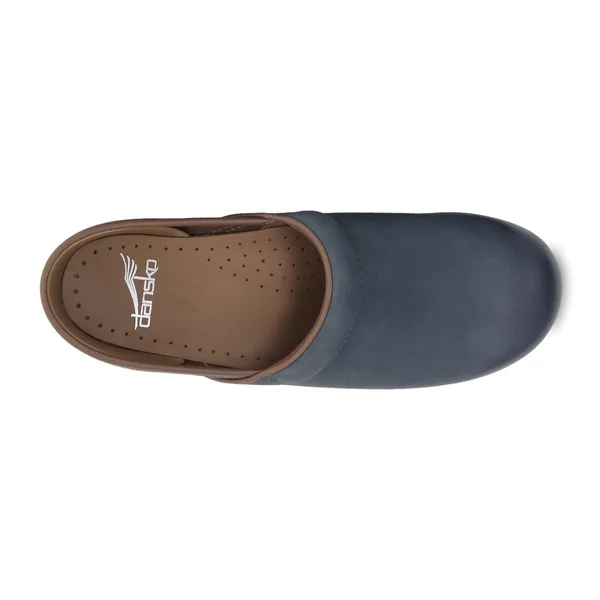 Dansko Women's Professional Blue Burnished Nubuck Clog