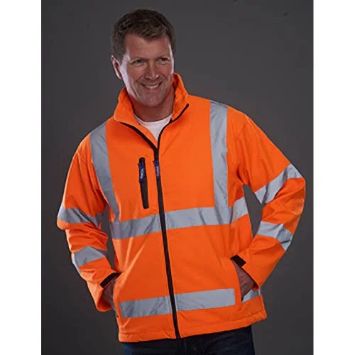 Yoko Mens Hi-Vis Sofshell Jacket - 3XL, Hi Vis Orange