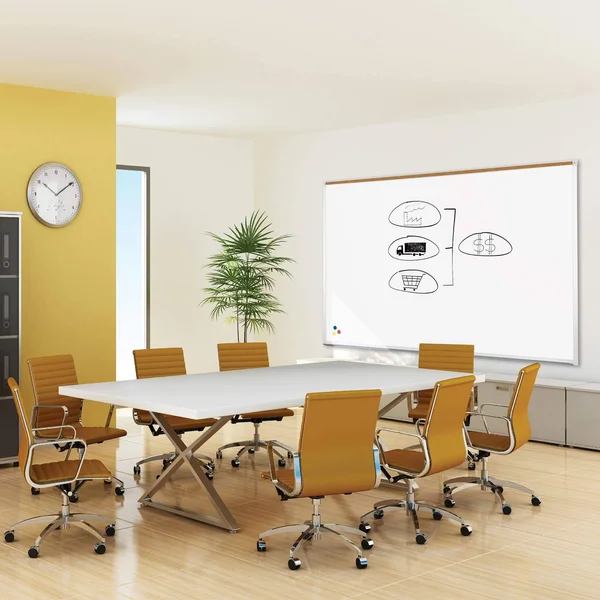 Norwood Commercial Furniture Heavy-Duty Porcelain Steel Magnetic Dry Erase Board/Whiteboard w/Aluminum Frame & Maprail 4& x