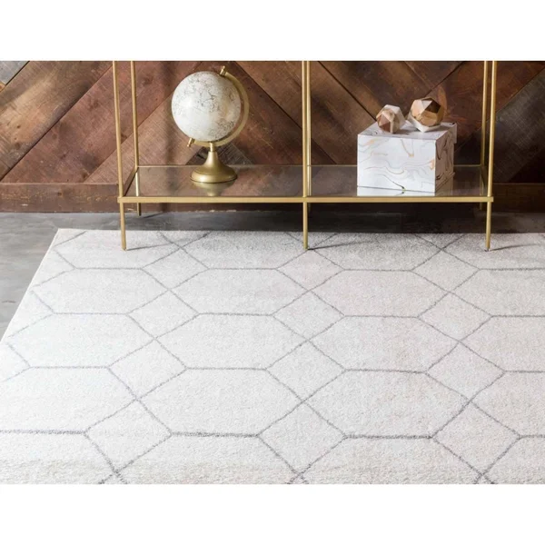 Unique Loom Geometric Trellis Frieze Area Rug (7& 0 x 10& 0 - Ivory)