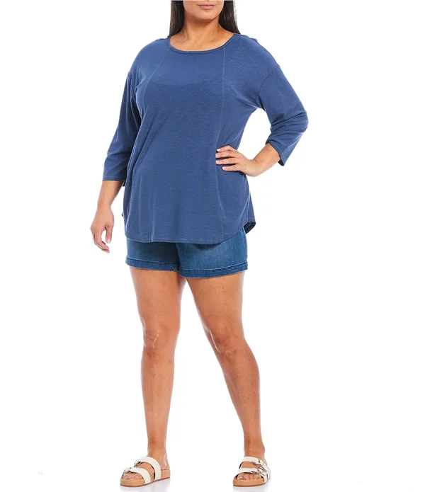 Westbound Plus Size 34 Sleeve Seam Solid Cotton Blend Tee - Womens, 2X, Antique Green - Dillard&s Exclusive