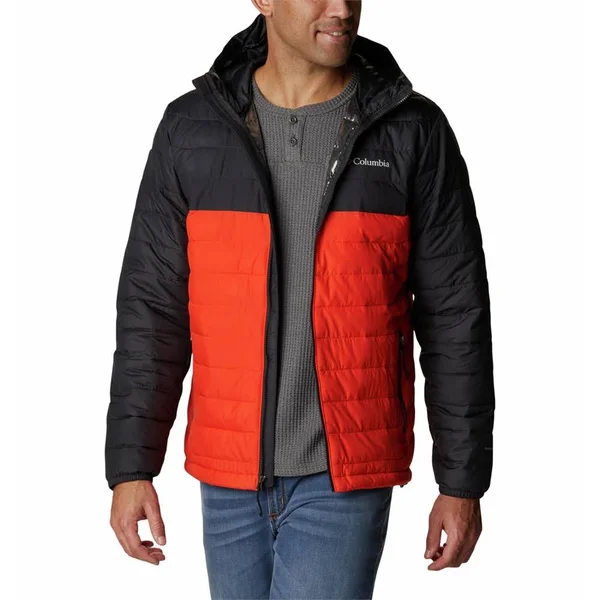 Columbia Powder Lite Hooded Jacket - Men's Red Quartz/Shark - XXL