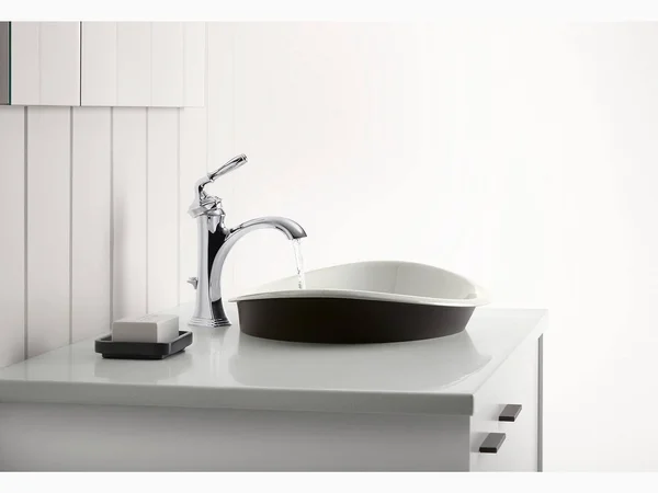 Kohler K-5403-P5-96 Iron Plains Wading Pool Oval Bathroom Sink with Iron Black Painted Underside, Biscuit