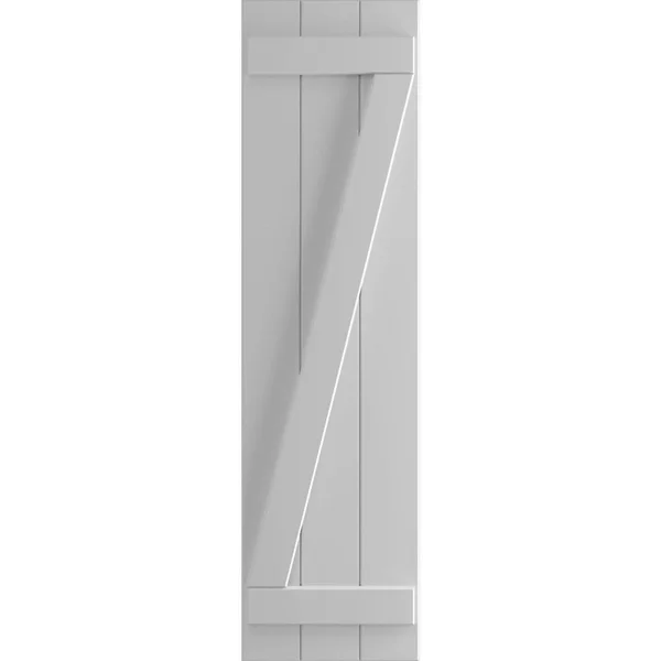Ekena Millwork 16-1/8x22 x 48x22 True Fit PVC Three Board Joined Board and Batten Shutters w/Z-Bar, Primed (Per Pair)