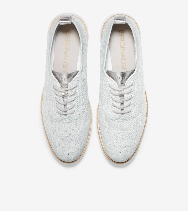 Cole Haan Womens OriginalGrand Wingtip Oxford Metallic Dressy Oxfords