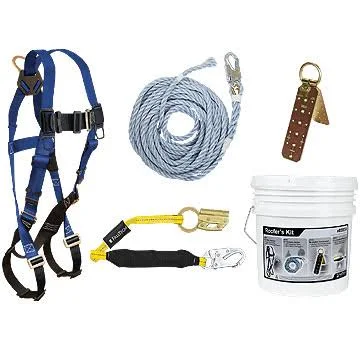 Roofers Fall Arrest Fall Protection Kit W Hinged ANCHOR, from FallTech