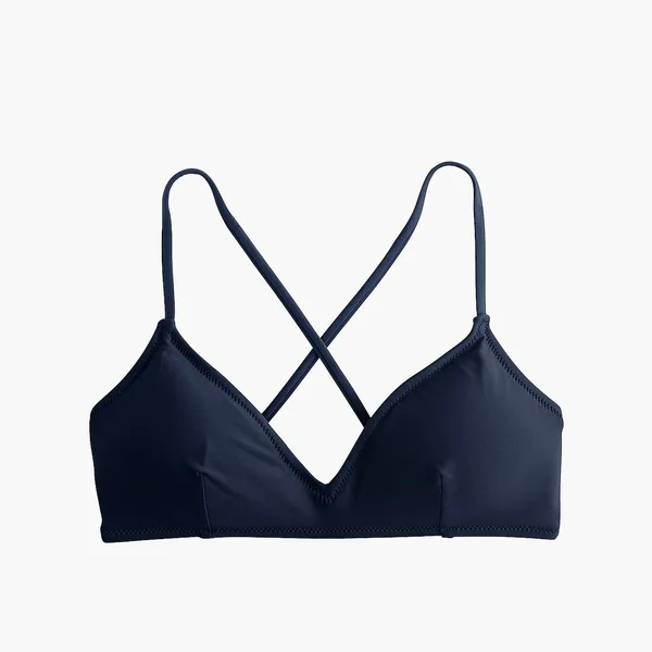 J.Crew Womens French Cross-Back Bikini Top (Size Medium)