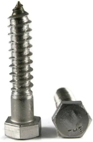 Hex Lag Screws 18-8 Stainless Steel - 1/4x22 x 4-1/2x22 Qty-25