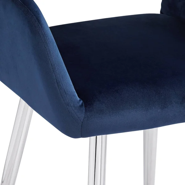 55 Downing Street Martin Navy Blue Fabric Modern Dining Chair