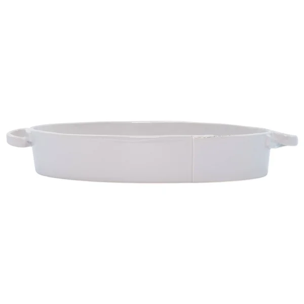 Vietri Lastra Handled Oval Baker - Light Gray