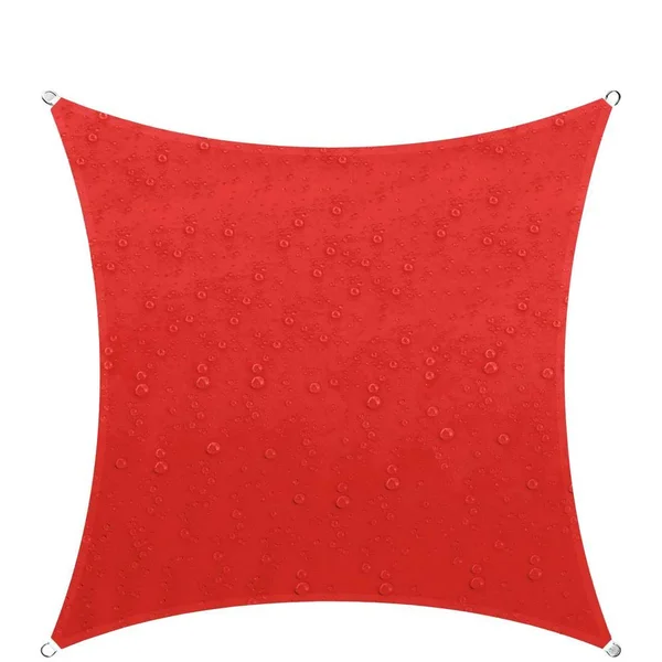 ColourTree 9.5 ft. x 9.5 ft. 220 GSM Waterproof Red Square Sun Shade Sail Screen Canopy, Outdoor Patio and Pergola Cover