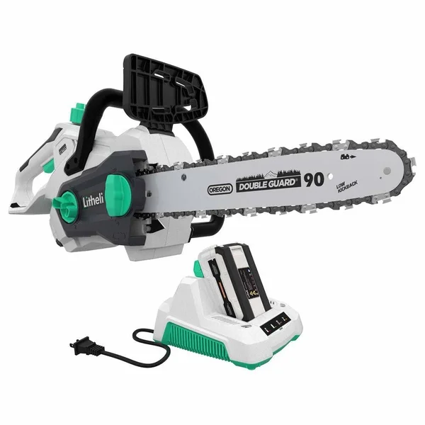 Litheli 40V Cordless Chainsaw 14 Inches with Brushless Motor - 2.5Ah Battery and Charger