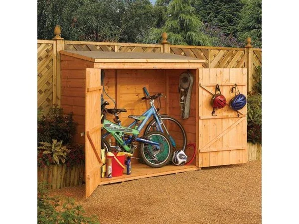 Rowlinson WS1881H Allstore Wooden Outdoor Garden Lockable Storage Unit, Brown Finish