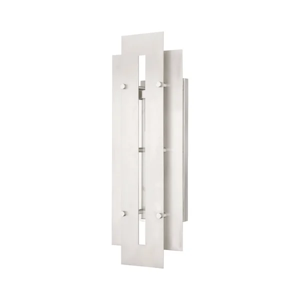 Livex Lighting Utrecht 1 Light Brushed Nickel Outdoor Wall Lantern, 21773-91