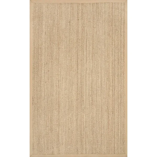 nuLOOM Elijah Seagrass Natural Area Rug, 8& Round, Navy