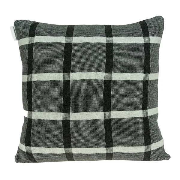 Gray Plaid Cotton Pillow Cover - Single - 20 x 20 - Accent