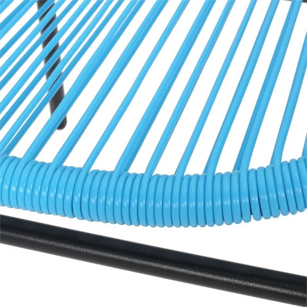 Noble House Nusa Outdoor Faux Rattan Club Chair in Blue and Black (Set of 2)