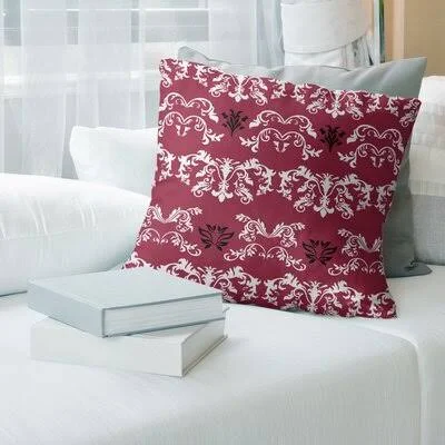 Arizona Football Baroque Square Pillow Cover East Urban Home Color: Burgundy/White/Black - Size: 16x22 x 16
