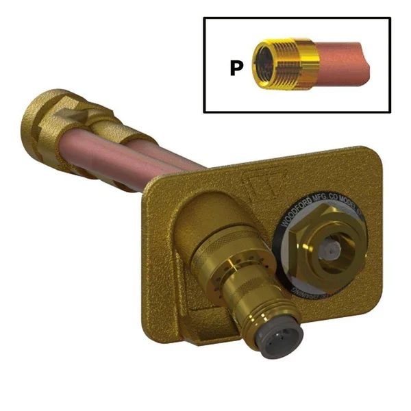 Woodford Freezeless Wall Hydrant 3/4x22 FPT INLET, 4x22 Brass 67P-4-BR