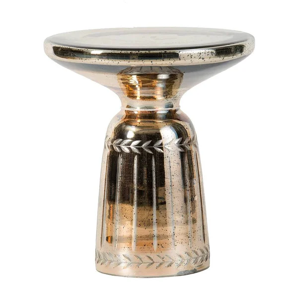Au0026B Home 14x22 Side Table - Antique Polished Gold