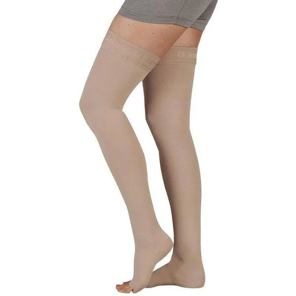 Juzo Soft 2001 Thigh High 20-30mmHg - Open Toe, Chestnut, 3 (III), Regular