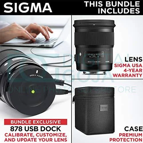 Sigma 50mm F1.4 Art DG HSM Lens for Canon Dslr Cameras w/ Sigma USB Dock & Advanced Photo and Travel Bundle