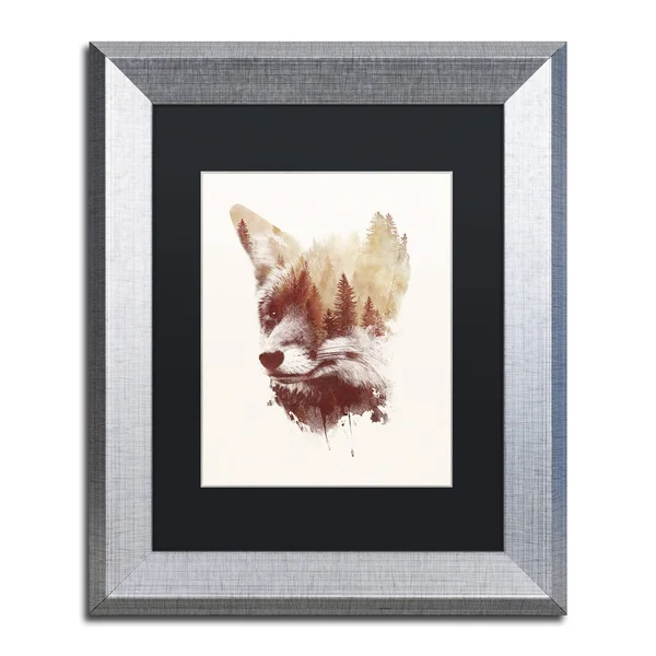 Trademark Fine Art Blind Fox by Robert Farkas Framed Graphic Art - Size: 14x22 H x 11x22 W x 0.5x22 D, Matte Color: Black