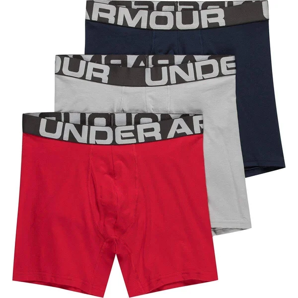 Under Armour Men's Charged Cotton 6x22 Boxerjock 3-Pack Red XL