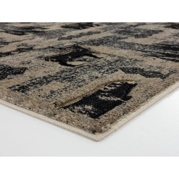 Wild Life Collection Beige/Black Area Rug - 8& x 11&