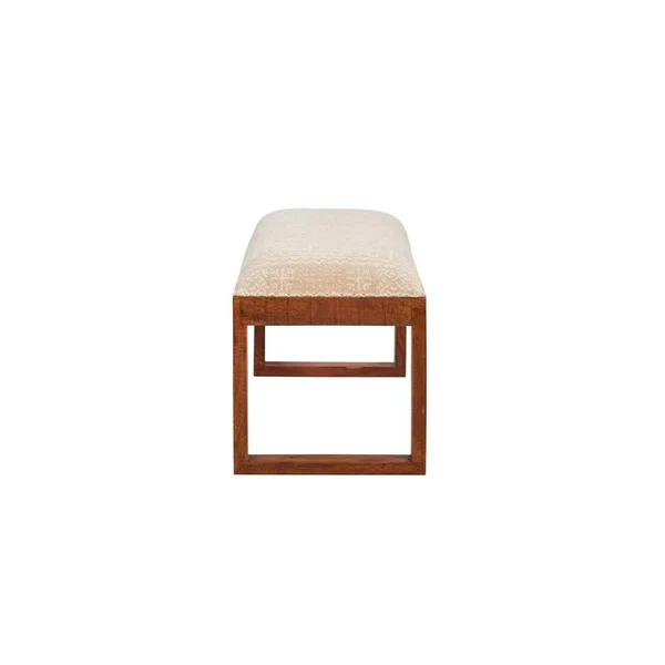 Powell Bridget Wood Upholstered Bench in Natural Brown - PCYMX141