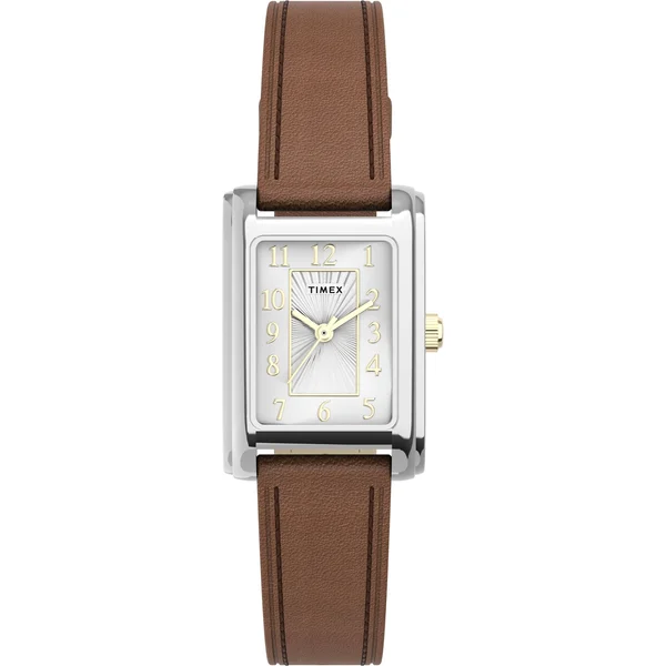Timex Women's TW2U06100 Meriden Dark Brown/Silver Leather Strap Watch