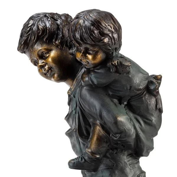 Alpine Boy Giving Piggyback Ride Statue