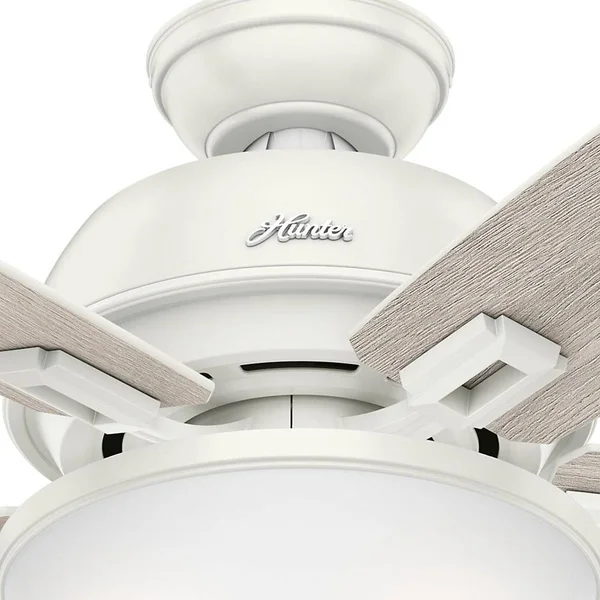 Hunter 53334 52x22 Donegan Ceiling Fan with Light - Fresh White