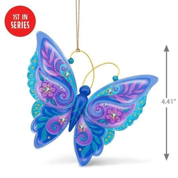 Hallmark Brilliant Butterflies Ornament, 4.3 x 4.4 x 0.6 inches