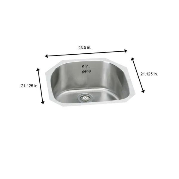 Elkay SPUH2118 Signature Plus Undermount Stainless Steel 24 in. Single Bowl Kitchen Sink