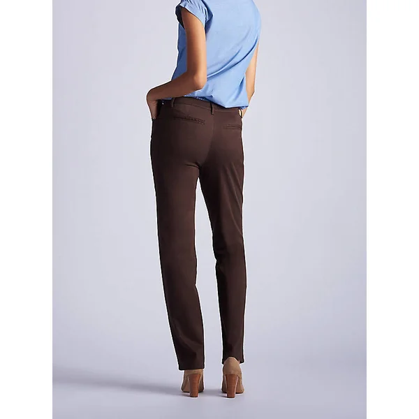 Petite Lee Relaxed Fit Straight Leg Chestnut Twill Pants - Short Roasted Chestnut
