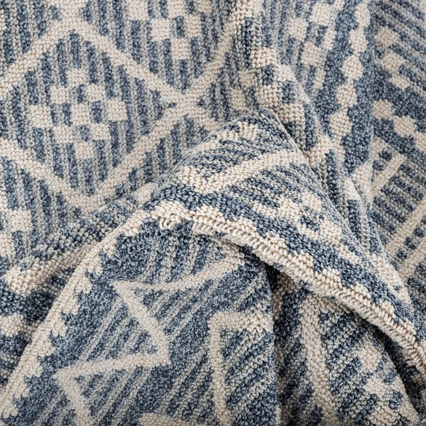 Well Woven Loop-De-Loop Covina Denim Blue Tribal Geometric Diamond 5&3 inch x 7&3 inch Flatweave Area Rug