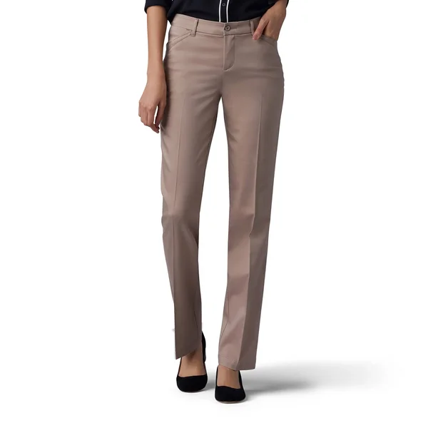 Women's Lee Flex Motion Straight-leg Pants Flax - Size: 6 Short