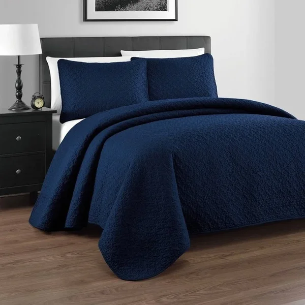 Eluxurysupply Zaria 3-Piece Lightweight Coverlet Set - Size: California King, White