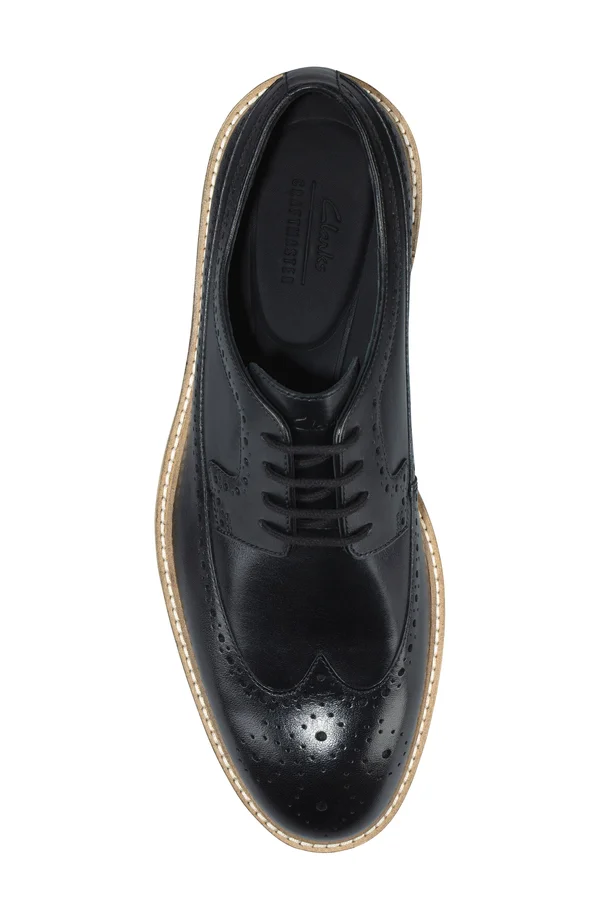 Men's Clarks Ernest Limit Wing Tip Oxford - Size: 7, Black