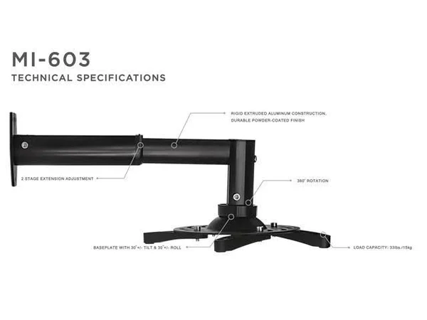 Mount-it! Universal Adjustable Projector Wall Mount