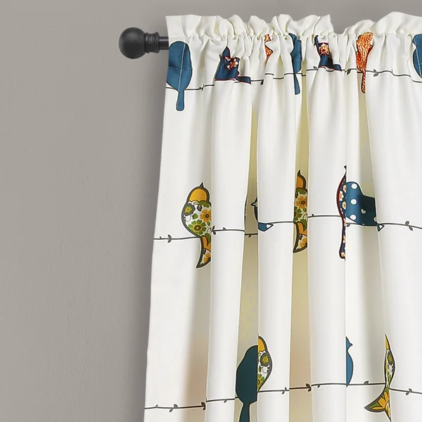 95x22 x 52x22 Rowley Birds Room Darkening Window Curtain - Lush Decor