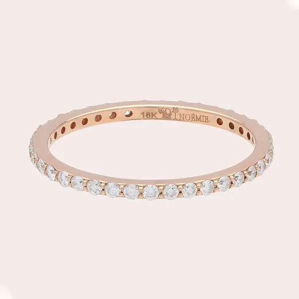 18 Karat Gold Eternity Diamond Ring with 1/3 Carat Lab Grown Diamonds White Gold - 8.5, White Gold