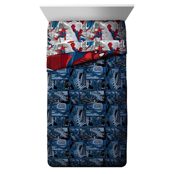 Spiderman Burst Full Bedding Set w/ Reversible Comforter