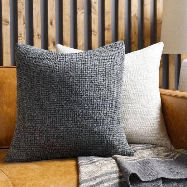 Surya WTE001-1818D Washed Texture 18 inch Medium Gray Pillow Kit